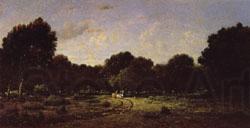 Theodore Rousseau Clearing in a High Forest,Forest of Fontainebleau(The Cart) Norge oil painting art